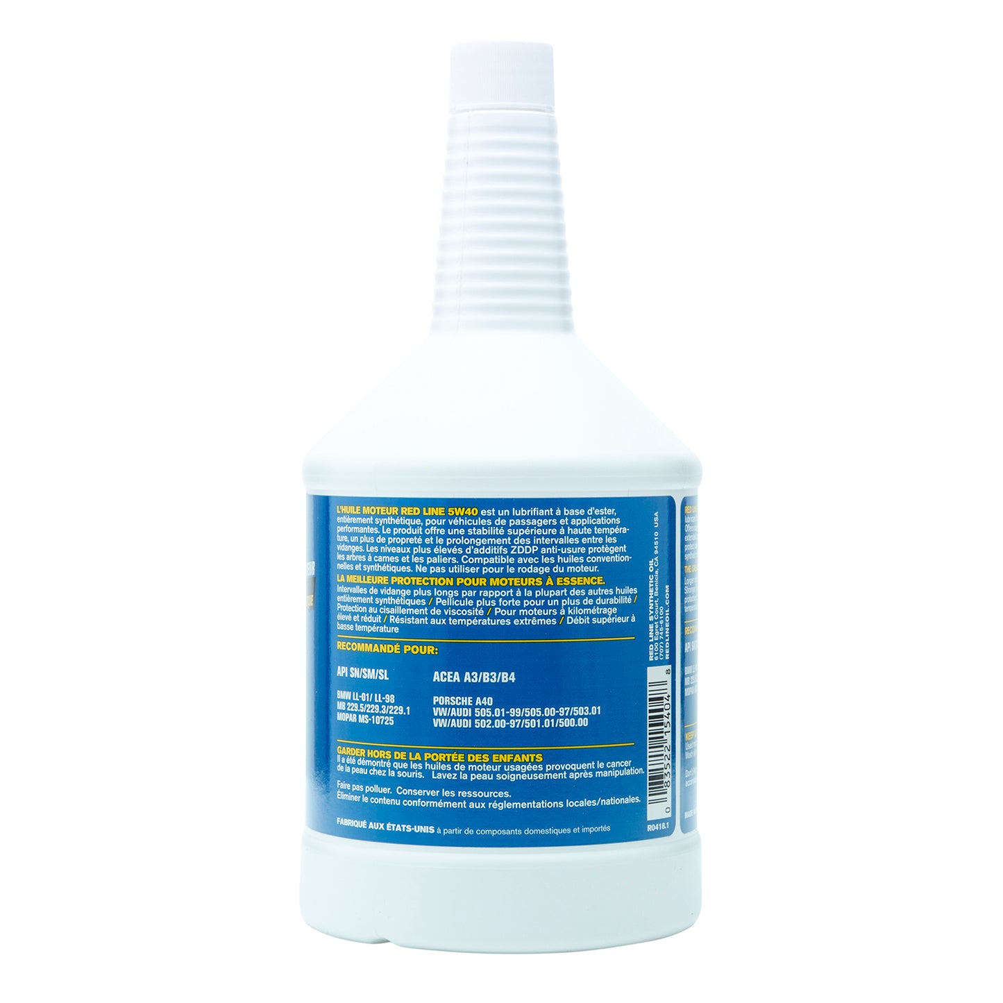 RedLine: 5W40 Motor Oil - quart