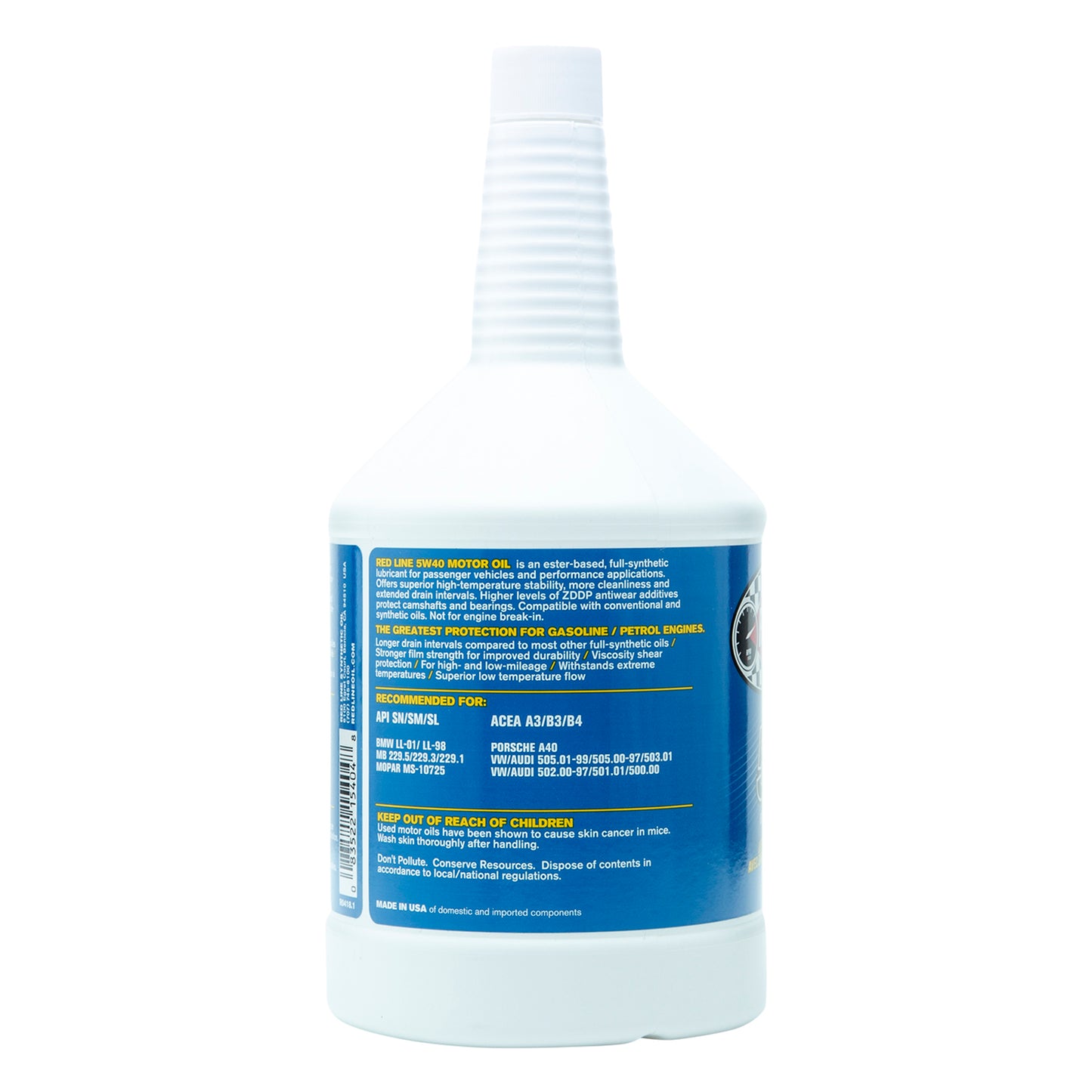 RedLine: 5W40 Motor Oil - quart