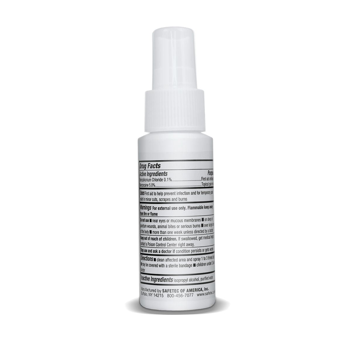 SafeTec - Antiseptic Cut & Scrape Cleaner - 2oz. Spray Bottle