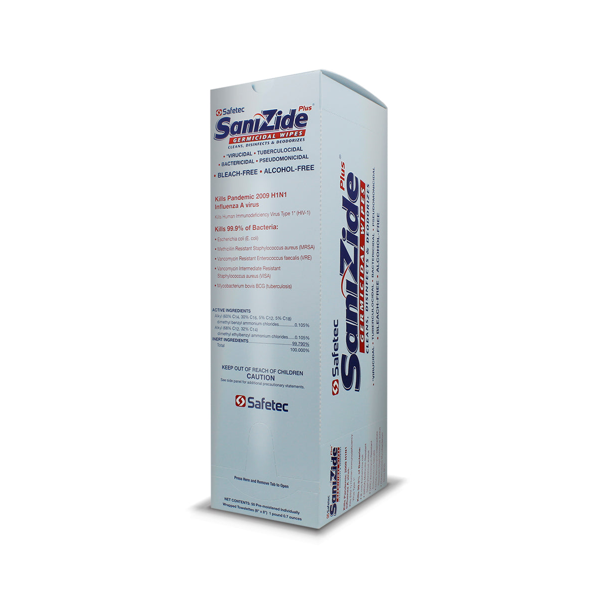 SafeTec - SaniZide Plus® Surface Disinfectant Wipes - 50ct. Box