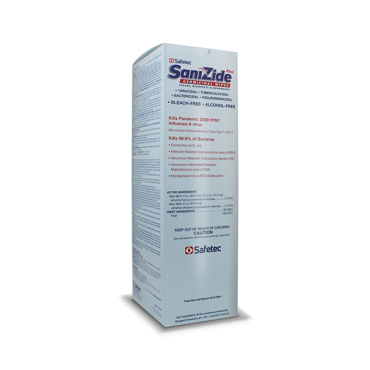 SafeTec - SaniZide Plus® Surface Disinfectant Wipes - 50ct. Box