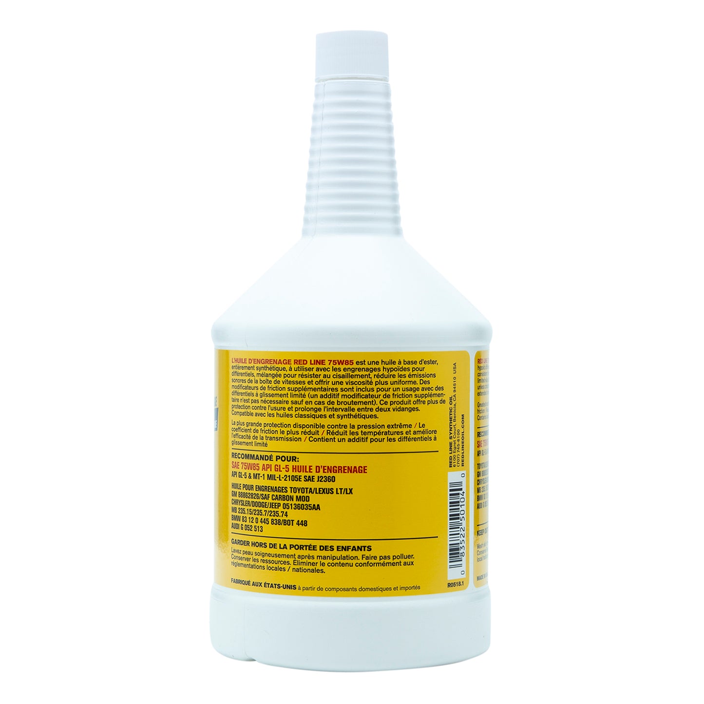 RedLine: 75W85 GL-5 Gear Oil - 1 quart