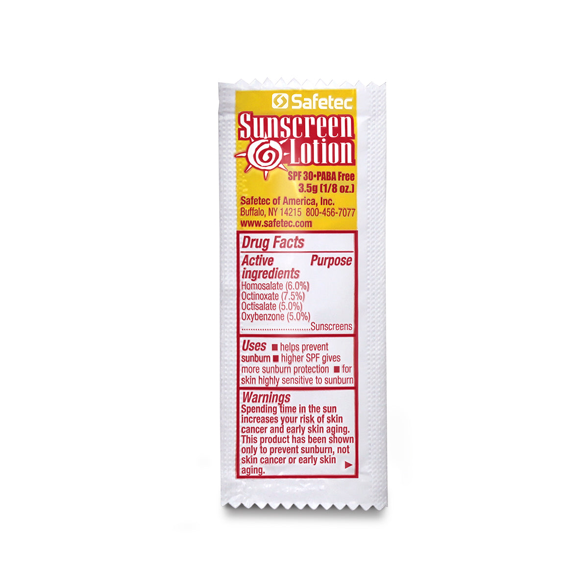 SafeTec - Sunscreen - 3.5g Pouch - BULK