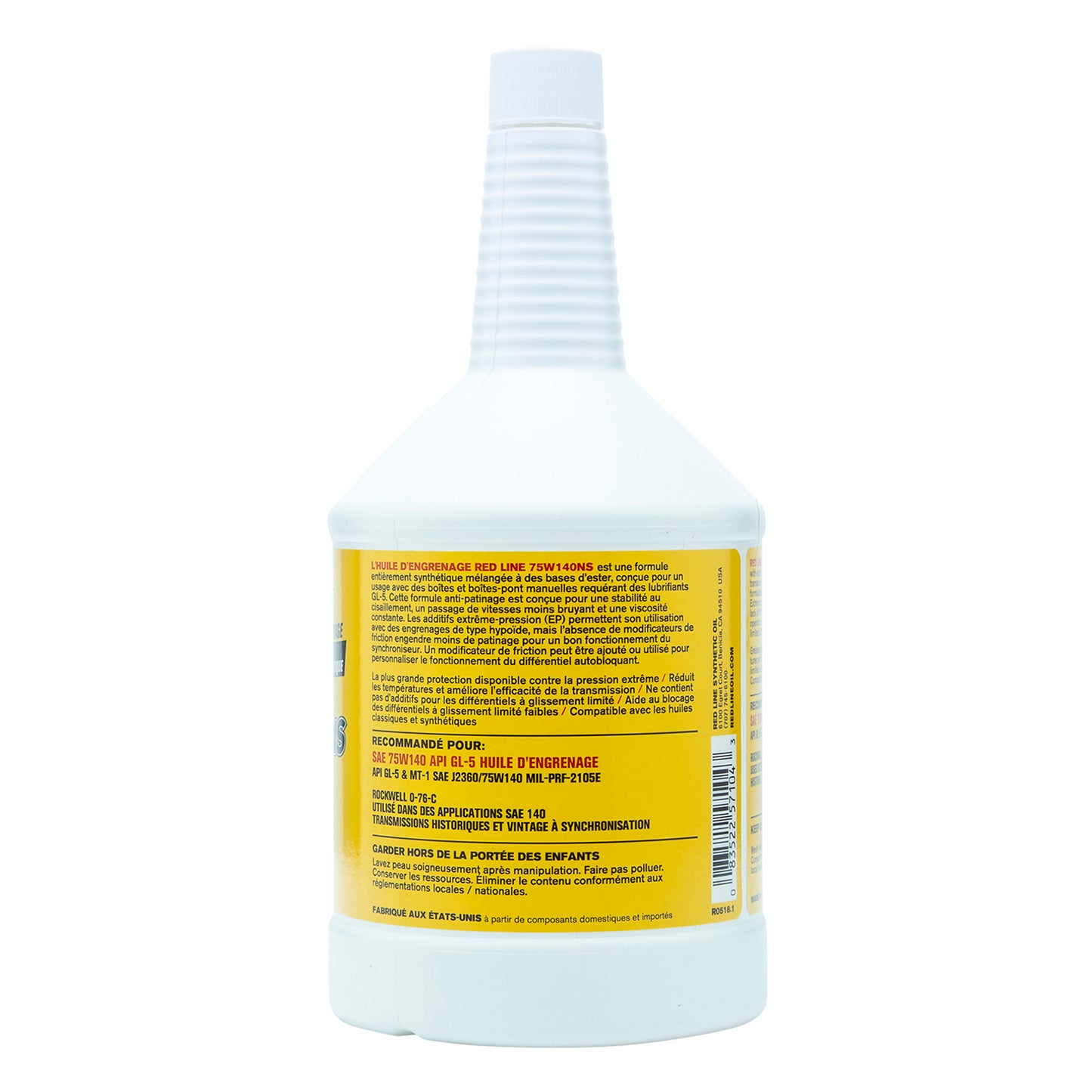 RedLine: 75W140NS GL-5 Gear Oil - quart