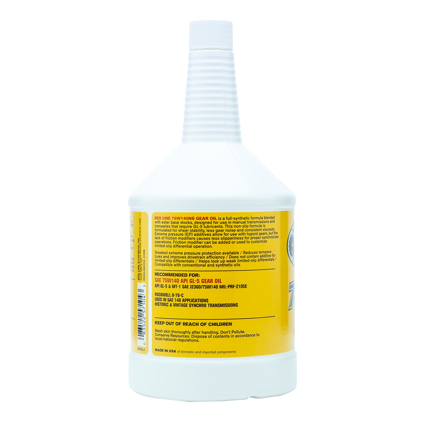 RedLine: 75W140NS GL-5 Gear Oil - quart