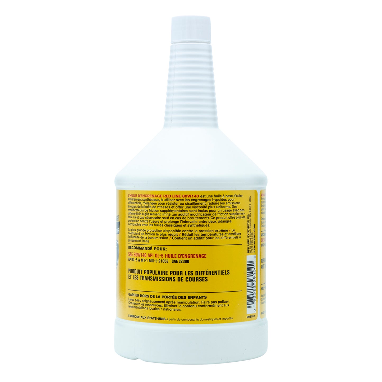 RedLine: 80W140 GL-5 Gear Oil - quart