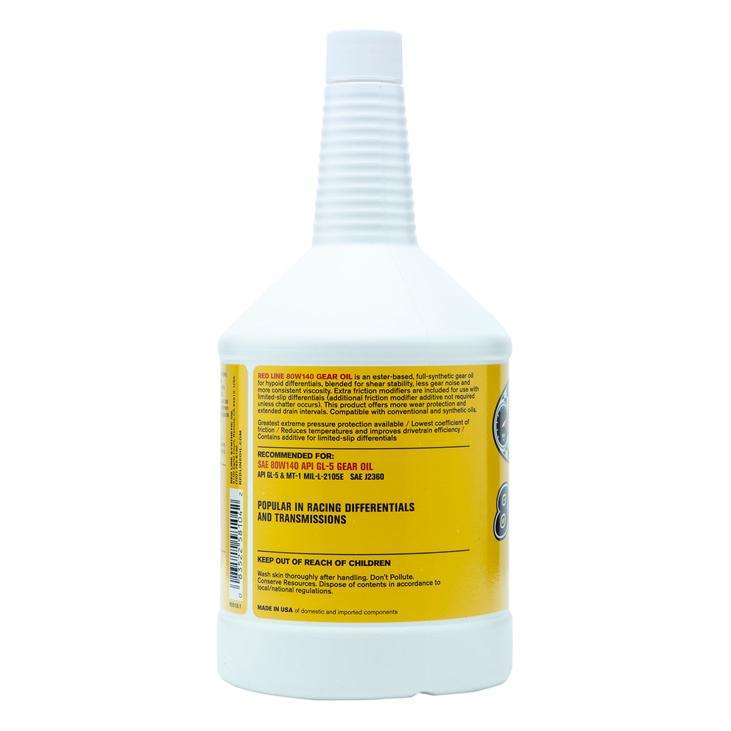 RedLine: 80W140 GL-5 Gear Oil - quart