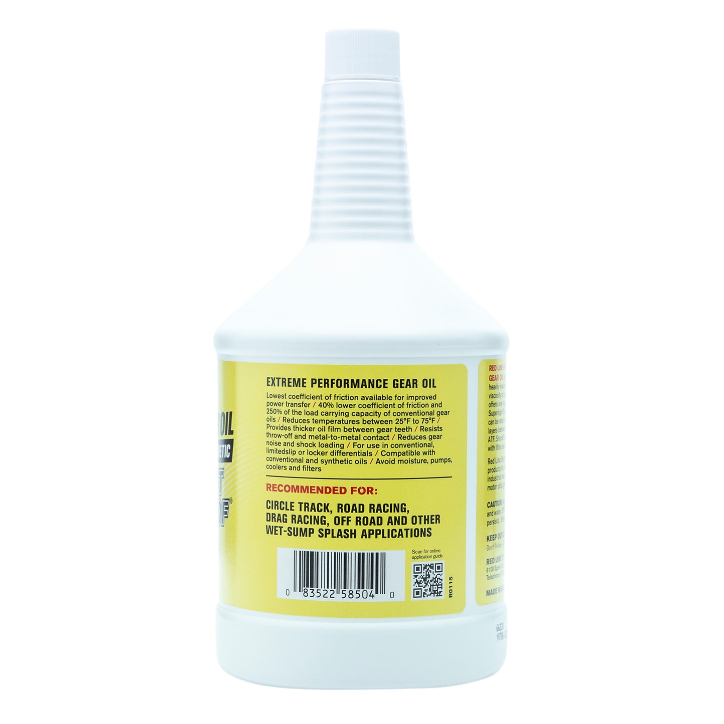 RedLine:  SuperLight ShockProof Gear Oil - quart