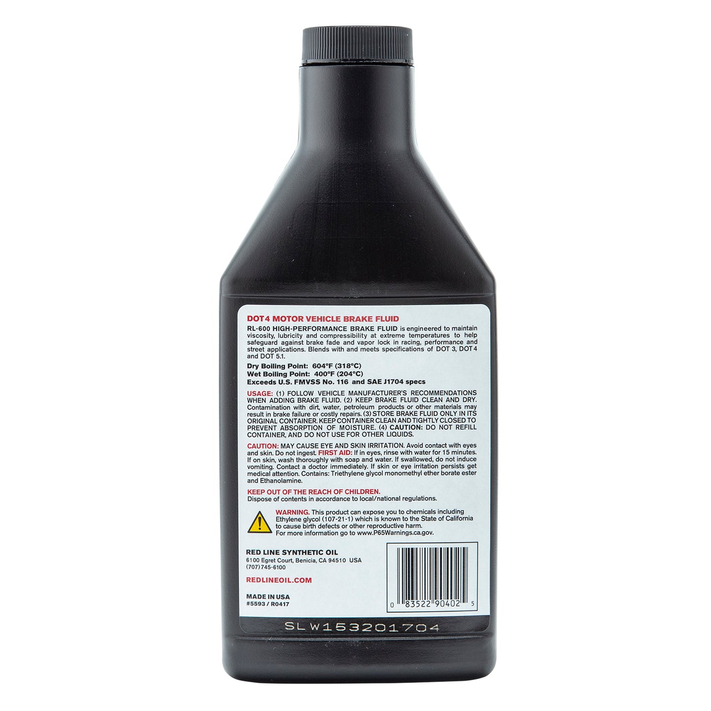RedLine: RL-600 Brake Fluid - 16oz