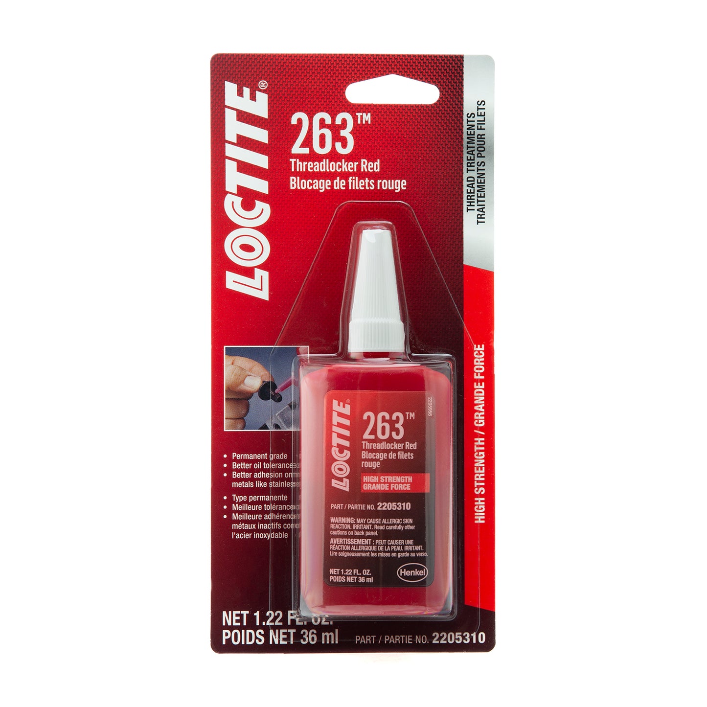 Loctite 263™ Threadlocker Red, Surface Insensitive - 36 ML