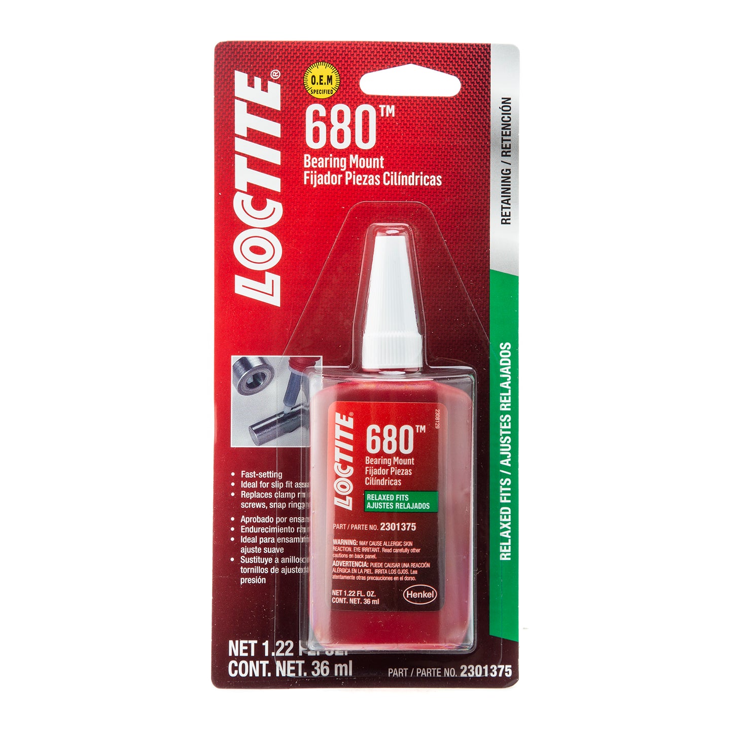 Loctite Bearing Mount 680™ - Relaxed Fits - 36 ML bottle