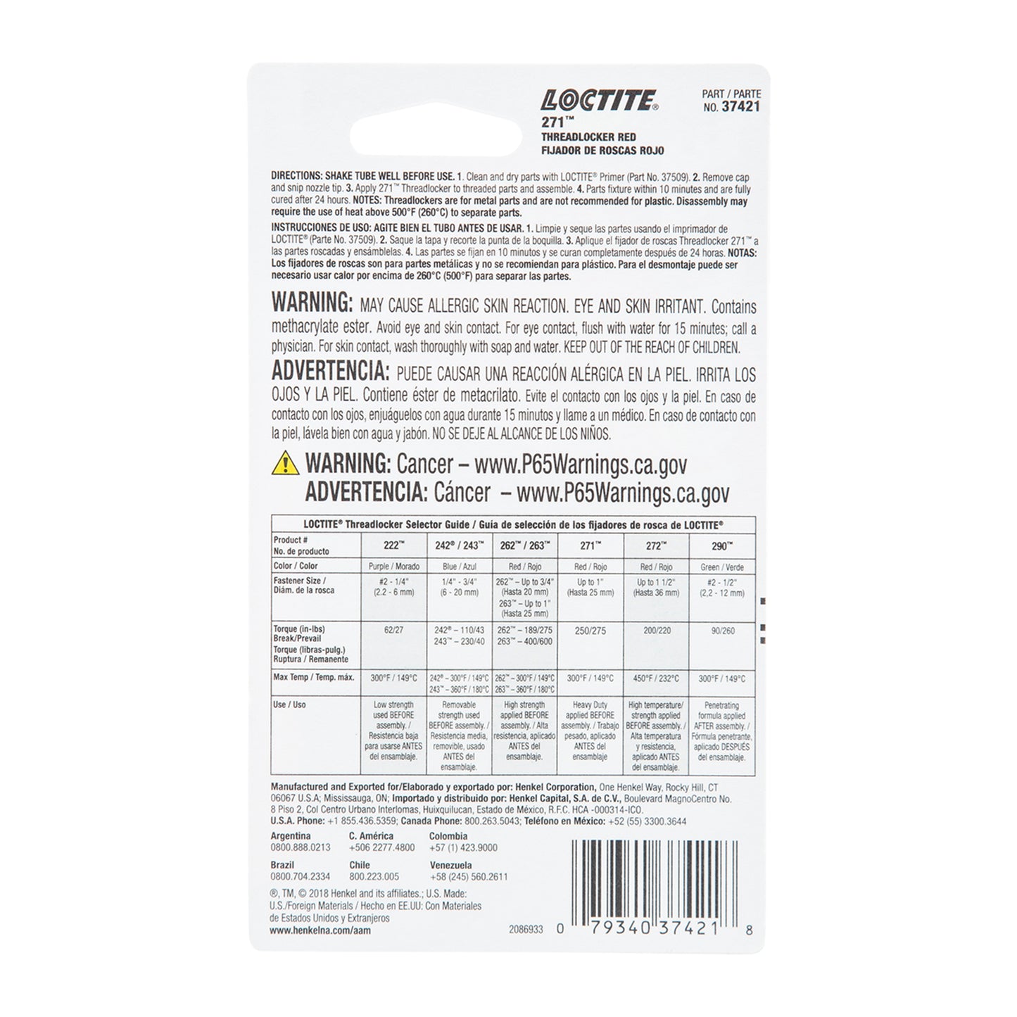 Loctite 271 Heavy Duty Red - 6 ML