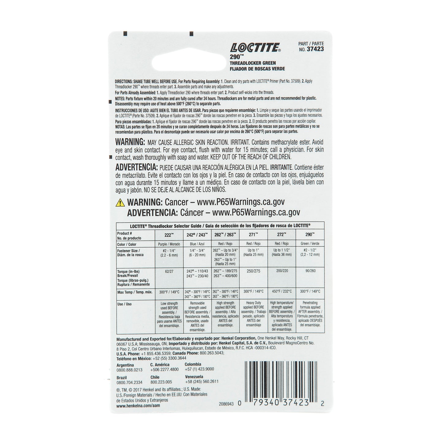 Loctite Wicking Grade Threadlocker 290™ - Penetrating/Green - 6 ML