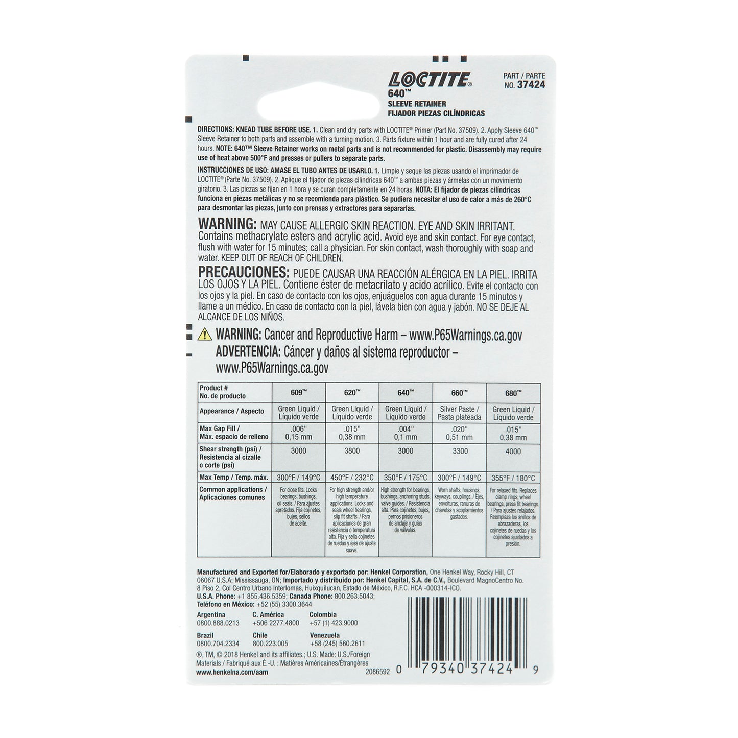 Loctite Sleeve Retainer 640™ - High Strength - 6 ML