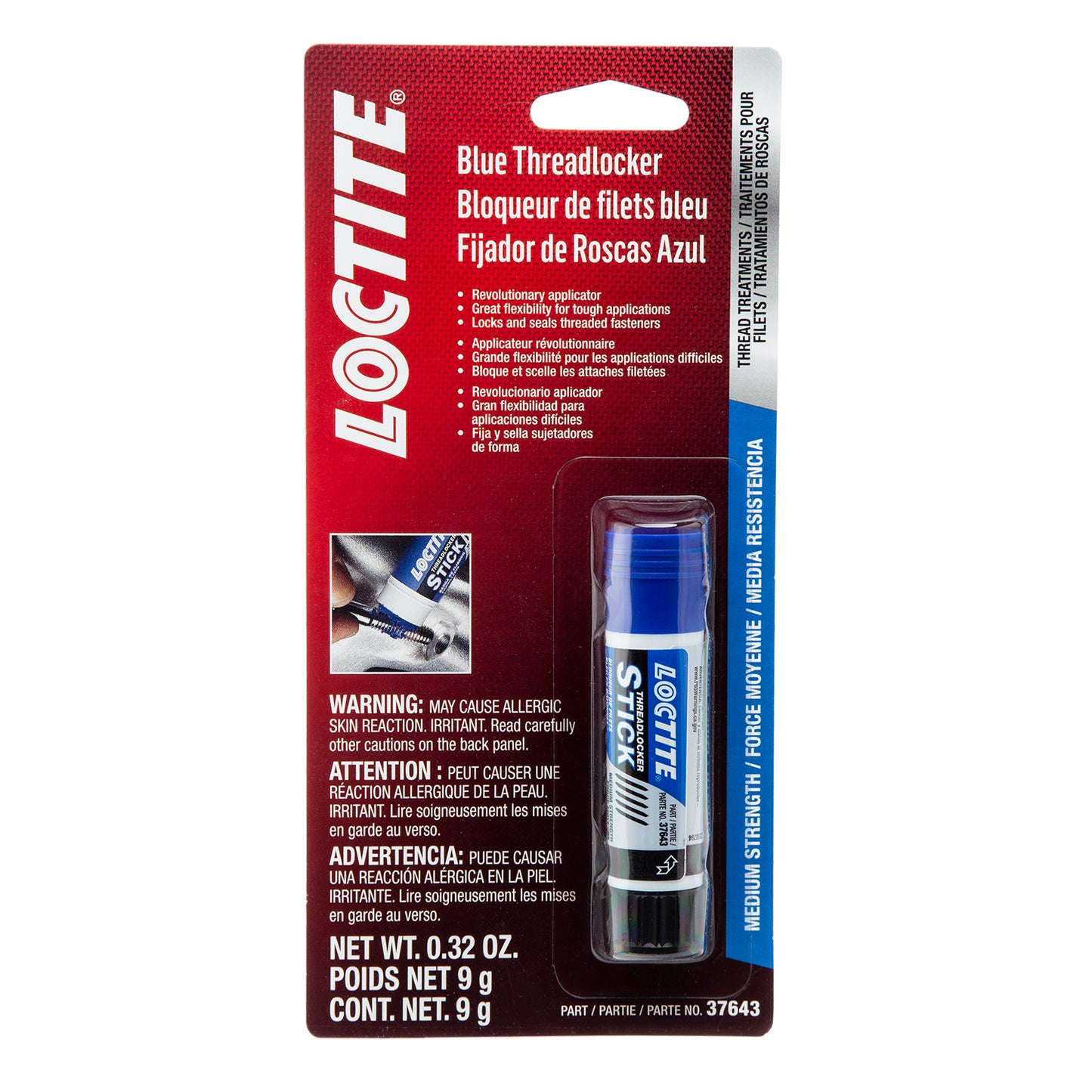 Loctite 248 Blue Threadlocker Stick - Medium Strength - 9 g stick