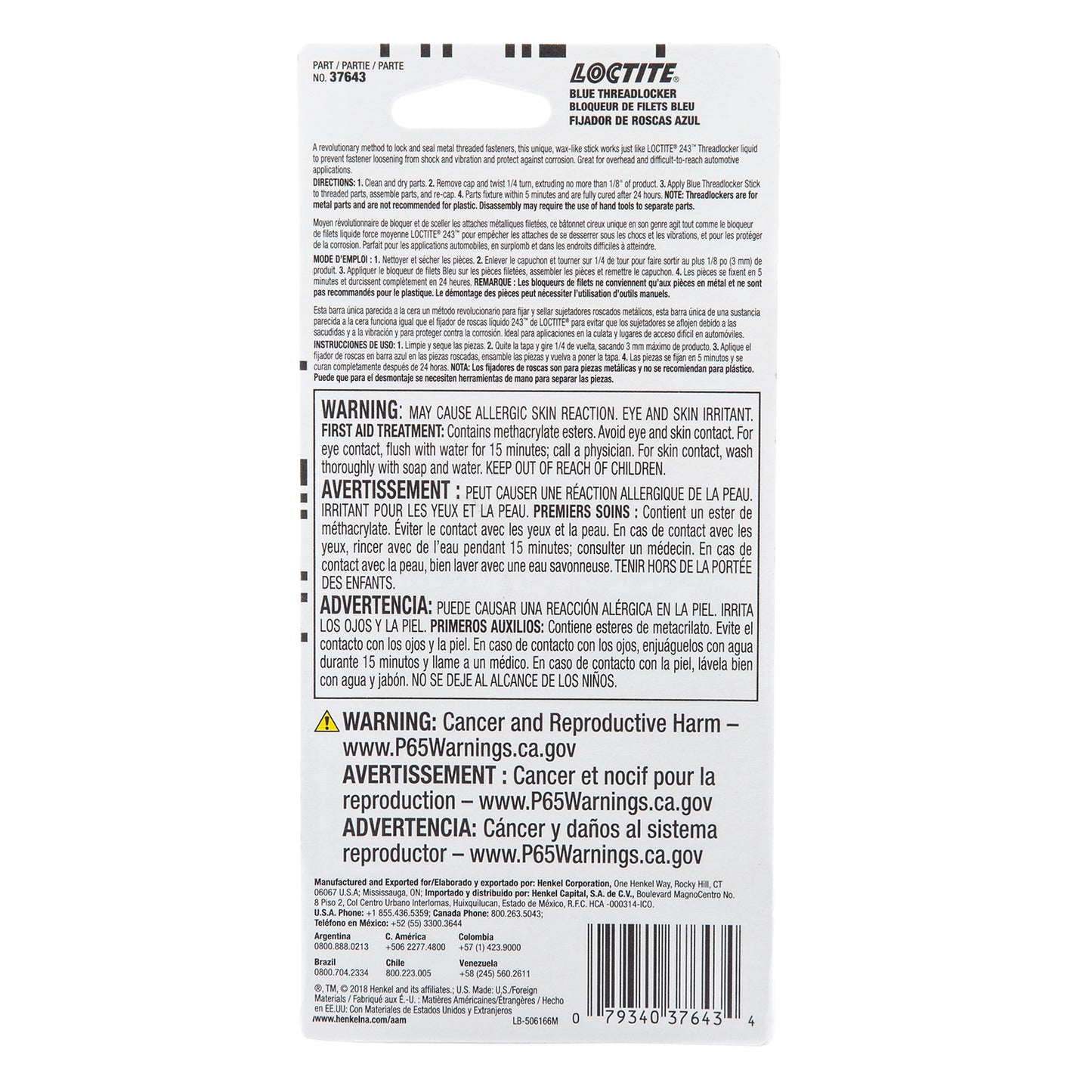 Loctite 248 Blue Threadlocker Stick - Medium Strength - 9 g stick
