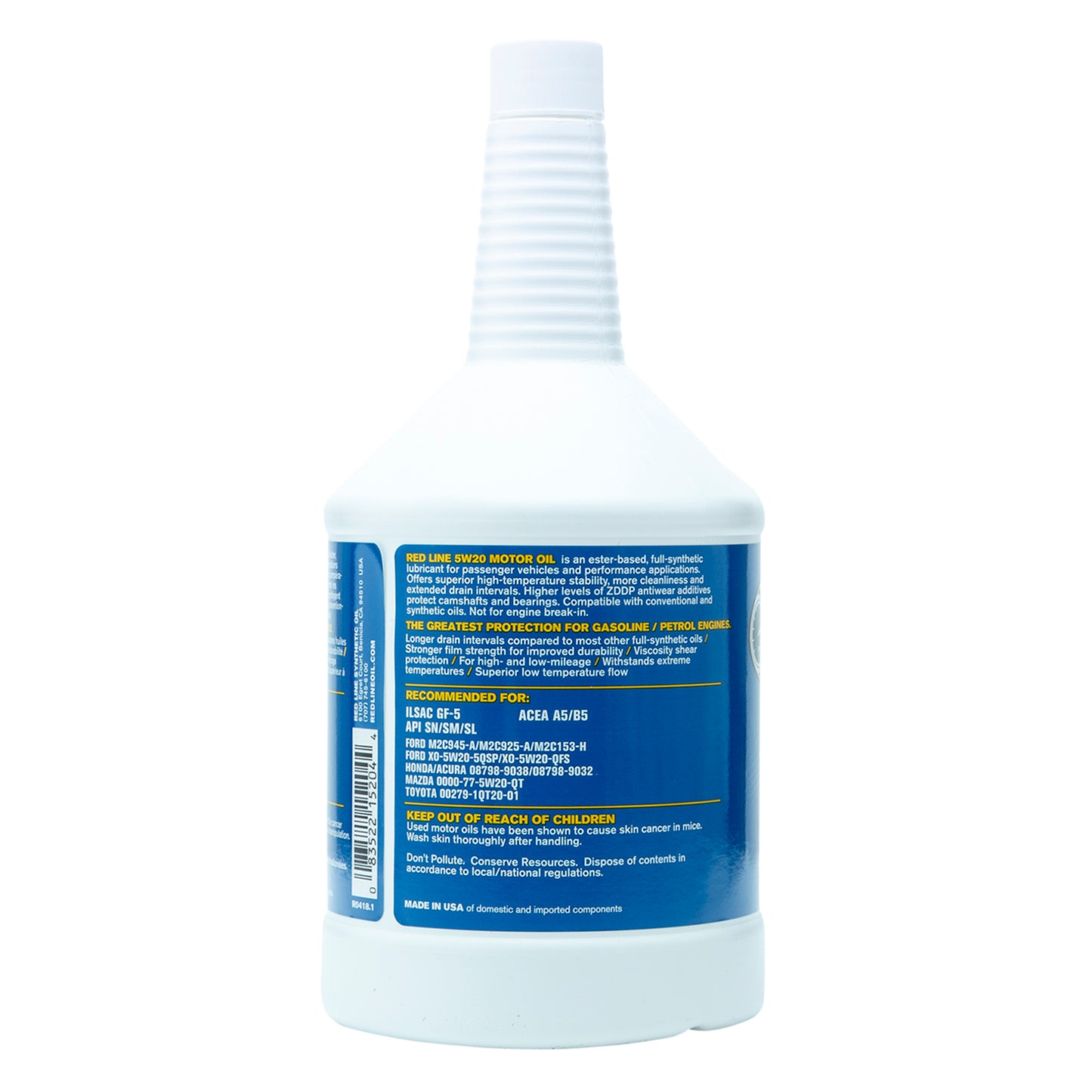 RedLine: 5W20 Motor Oil - quart