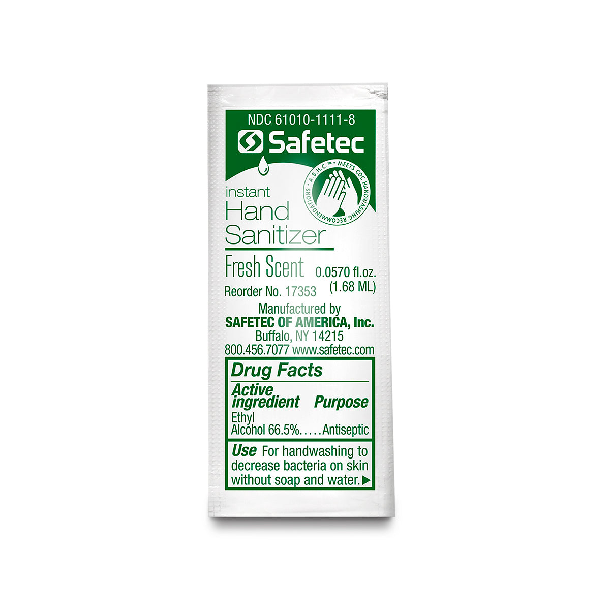 SafeTec - Instant Hand Sanitizer (Fresh Scent) Pouch - .057oz. Pouch data-zoom=