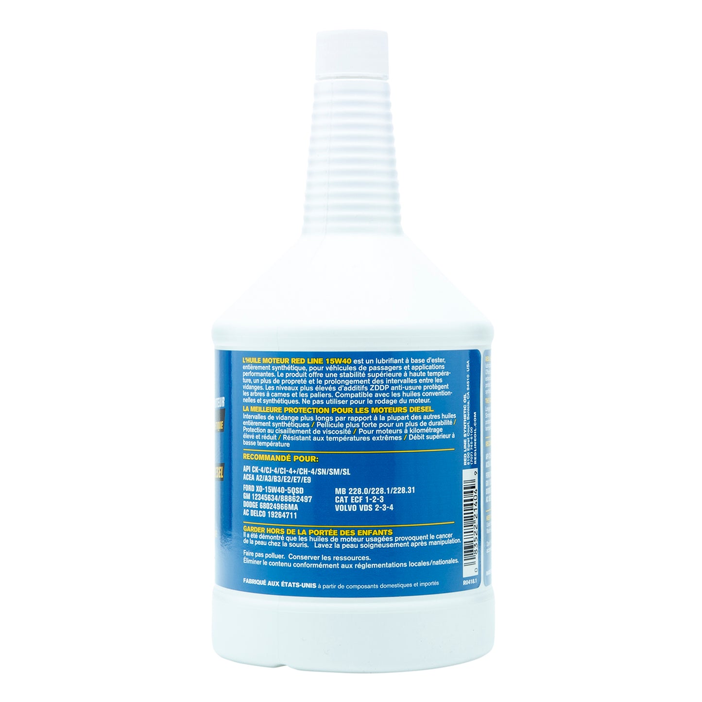 RedLine: 15W40 Diesel Oil - quart