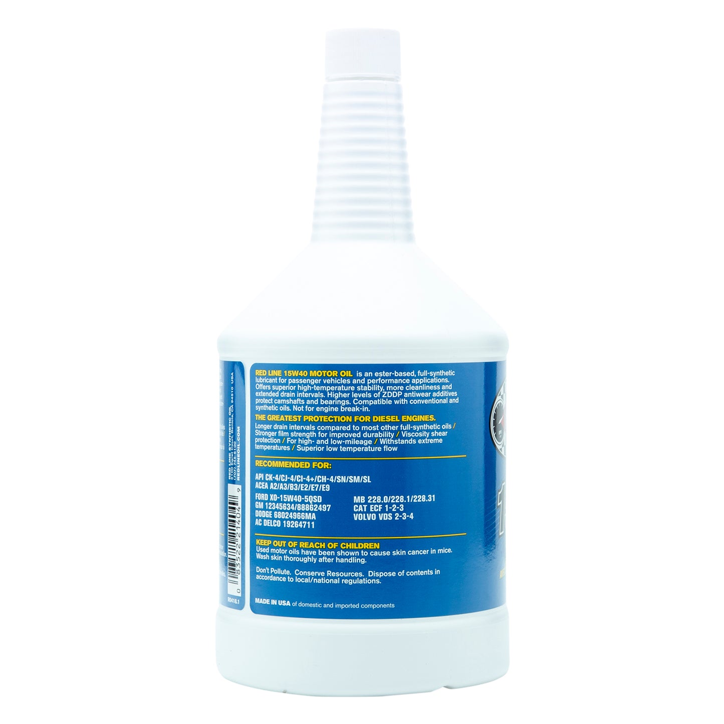 RedLine: 15W40 Diesel Oil - quart
