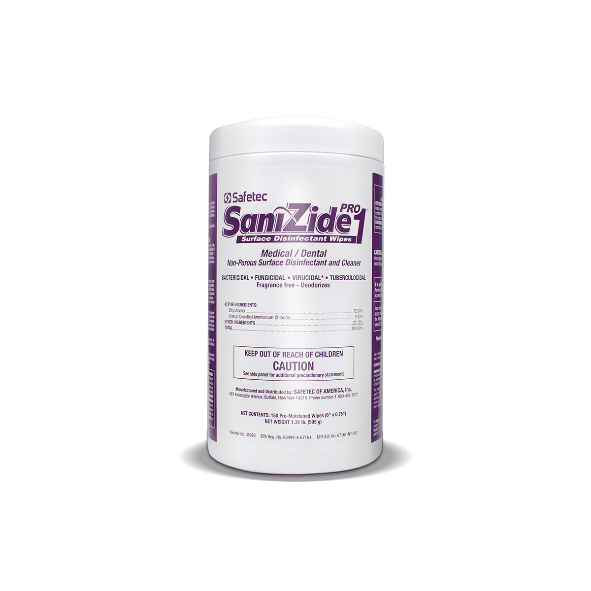 SafeTec - SaniZide Pro 1® Surface Disinfectant Wipes - 150ct. Canister data-zoom=