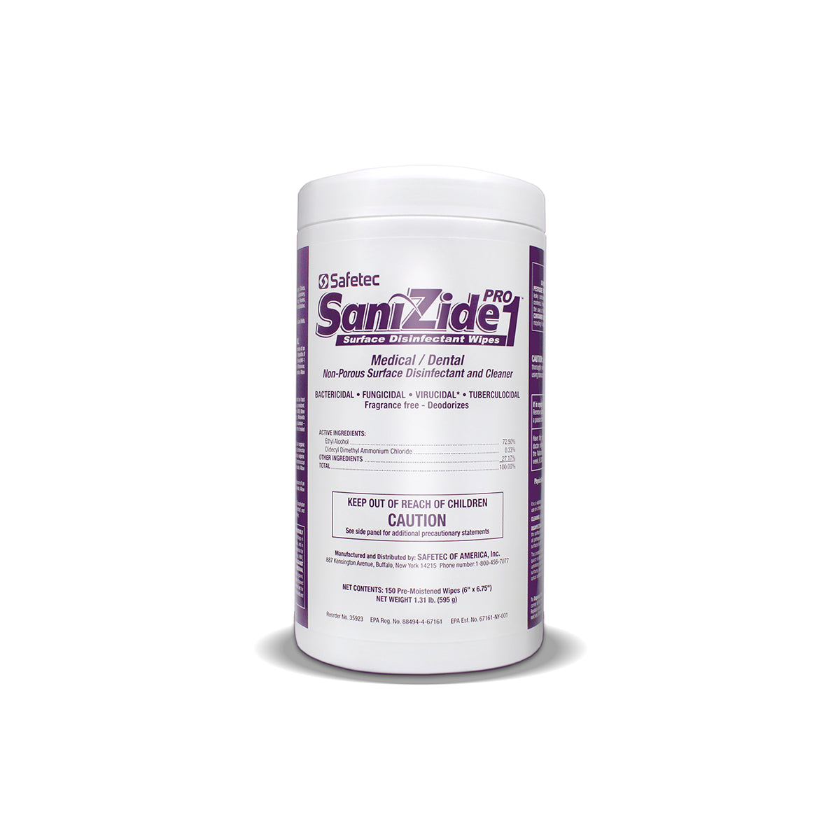 SafeTec - SaniZide Pro 1® Surface Disinfectant Wipes - 150ct. Canister
