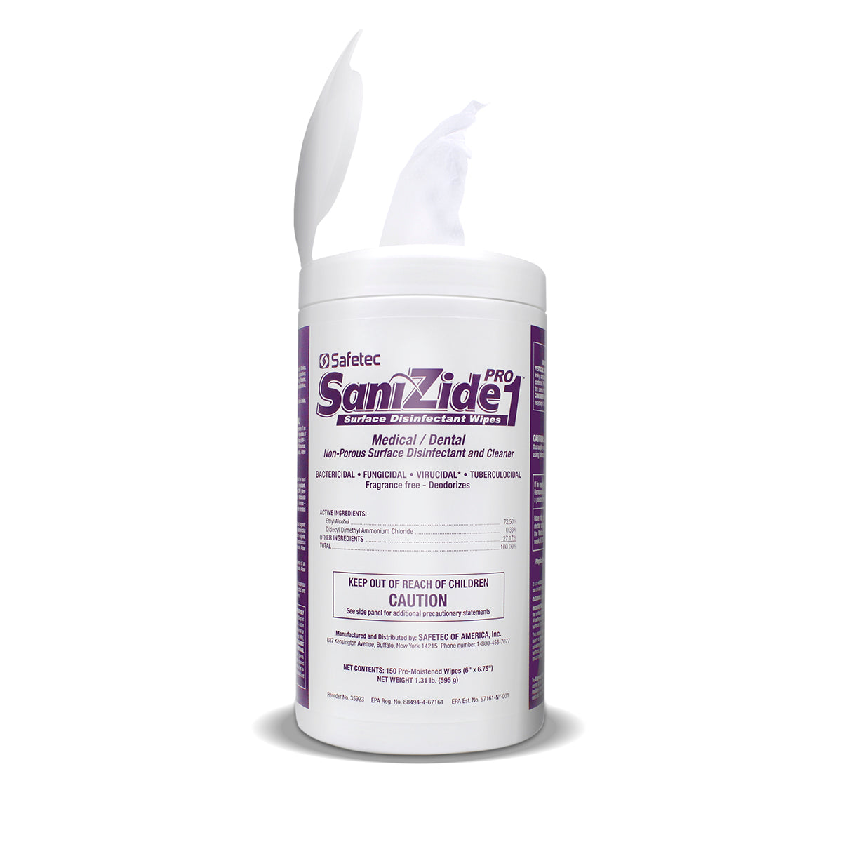 SafeTec - SaniZide Pro 1® Surface Disinfectant Wipes - 150ct. Canister