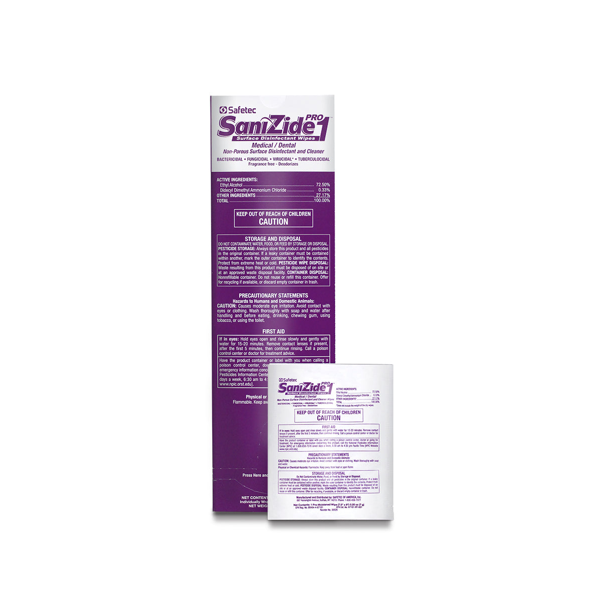SafeTec - SaniZide Pro 1® Surface Disinfectant Wipes - 50ct.