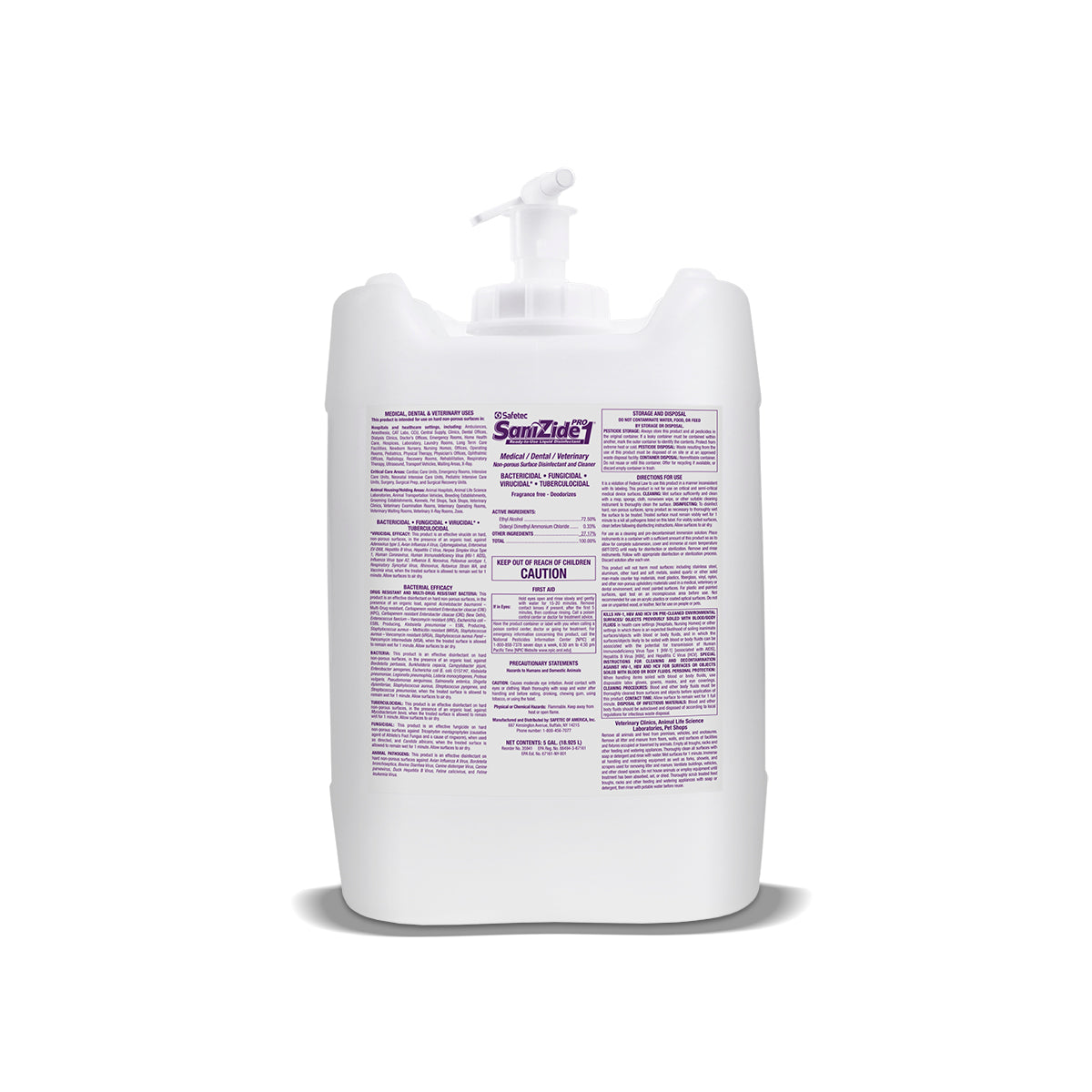 SafeTec - SaniZide Pro 1® Surface Disinfectant Spray - 5Gal. Carboy