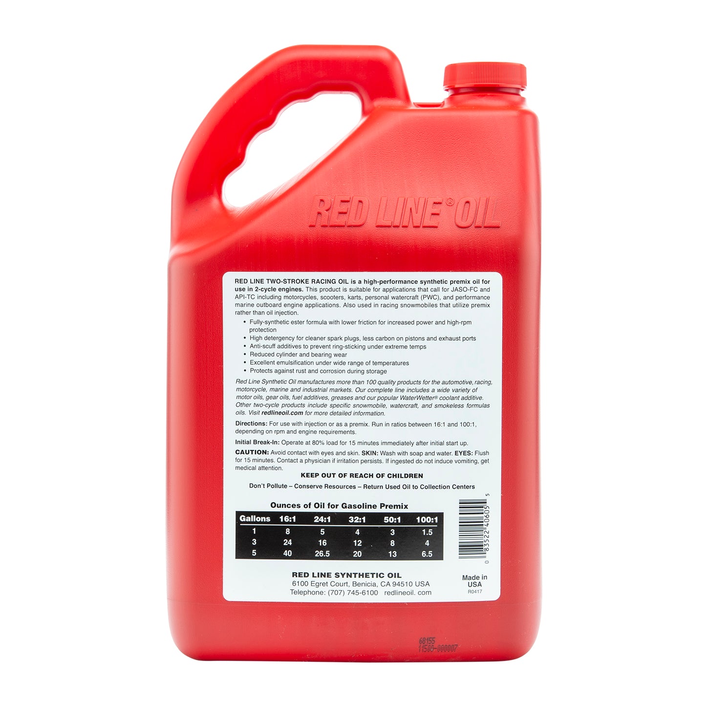 RedLine: Two-Stroke Racing Oil - gallon
