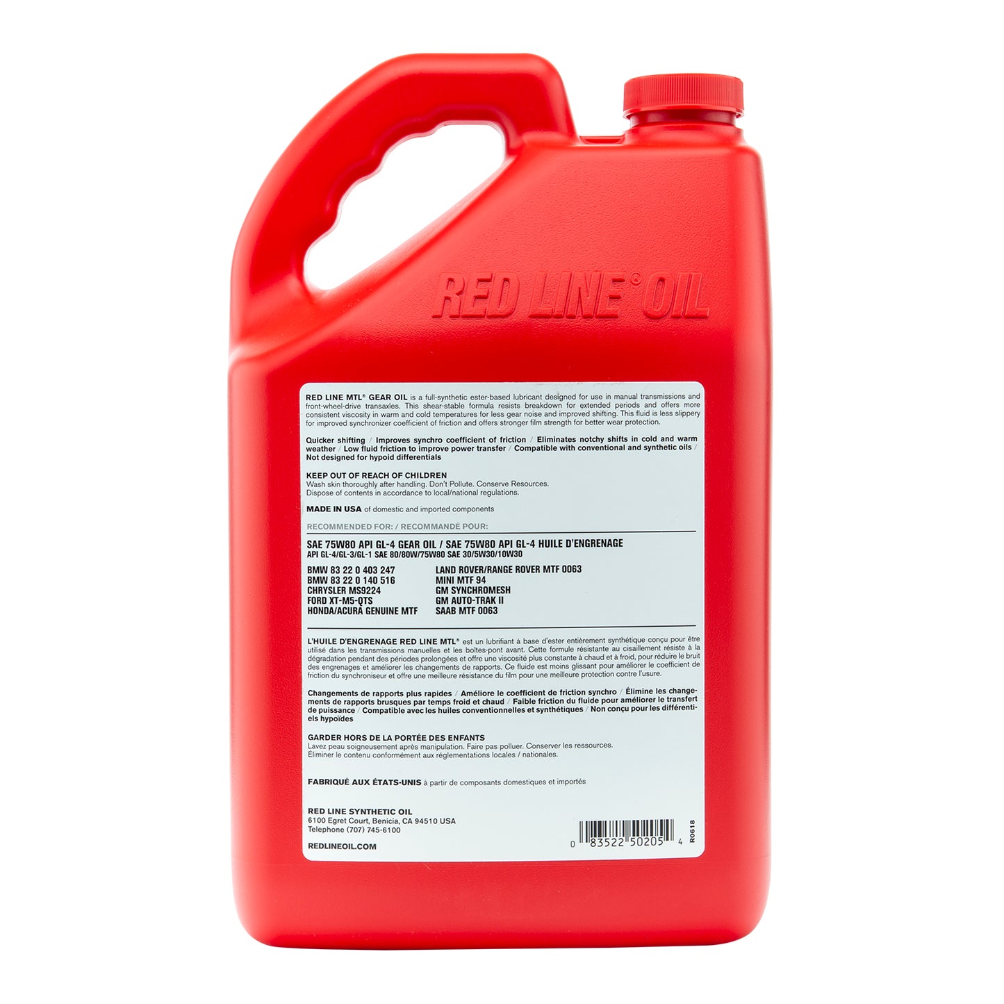 RedLine: MTL 75W80 GL-4 - 1gallon