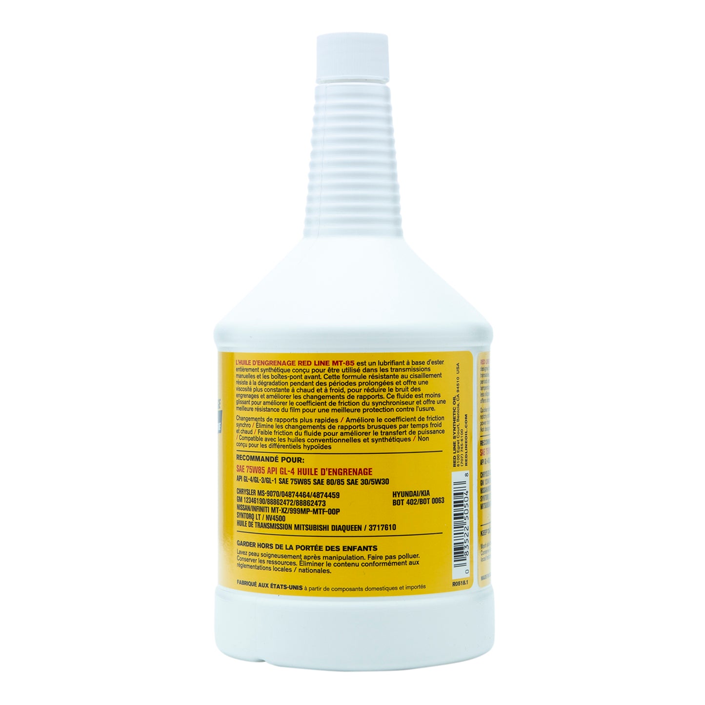 RedLine: MT-85 75W85 GL-4 -1quart