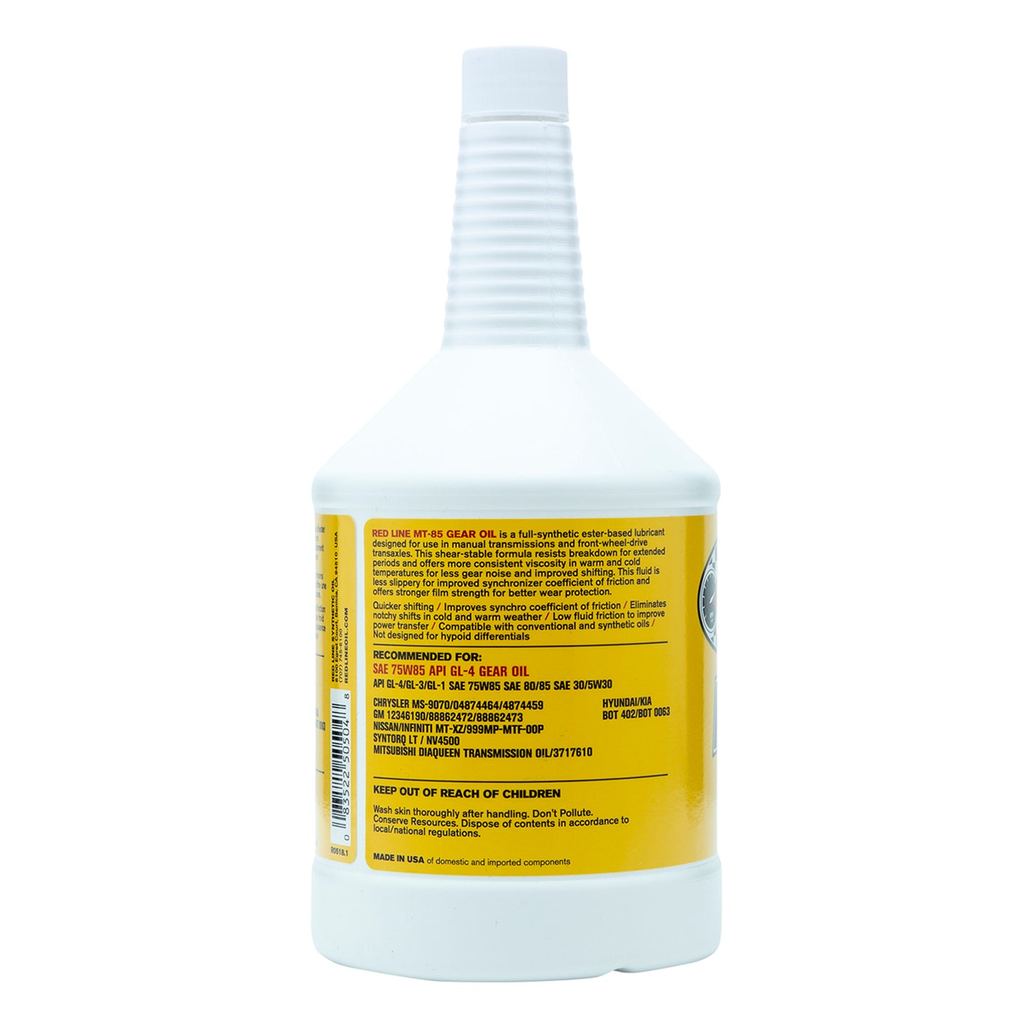 RedLine: MT-85 75W85 GL-4 -1quart