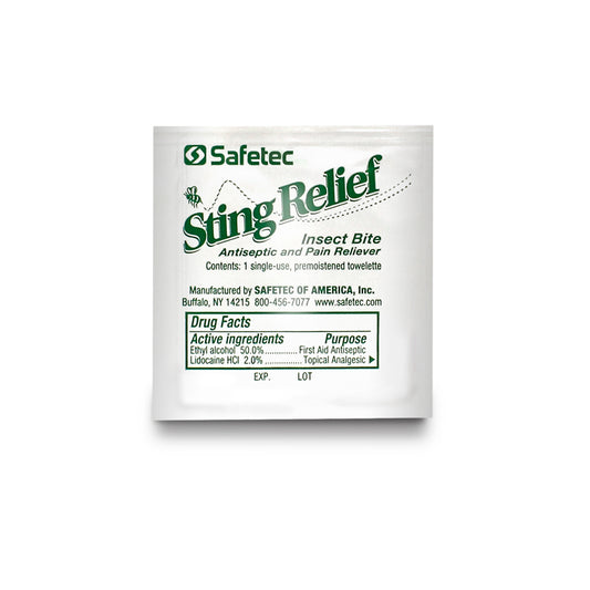 SafeTec - Sting Relief Wipes - 50ct