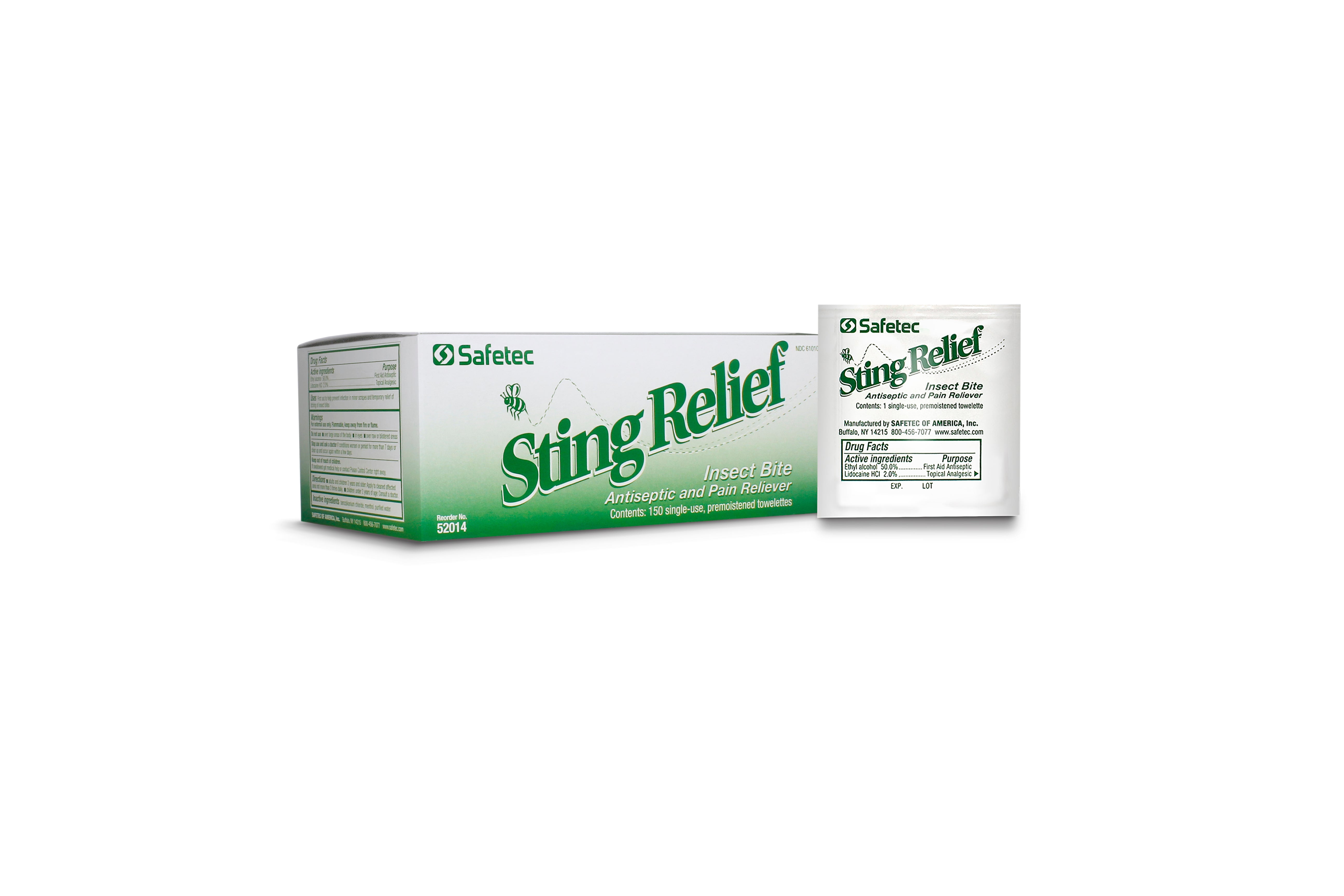 SafeTec - Sting Relief Wipes - 50ct data-zoom=