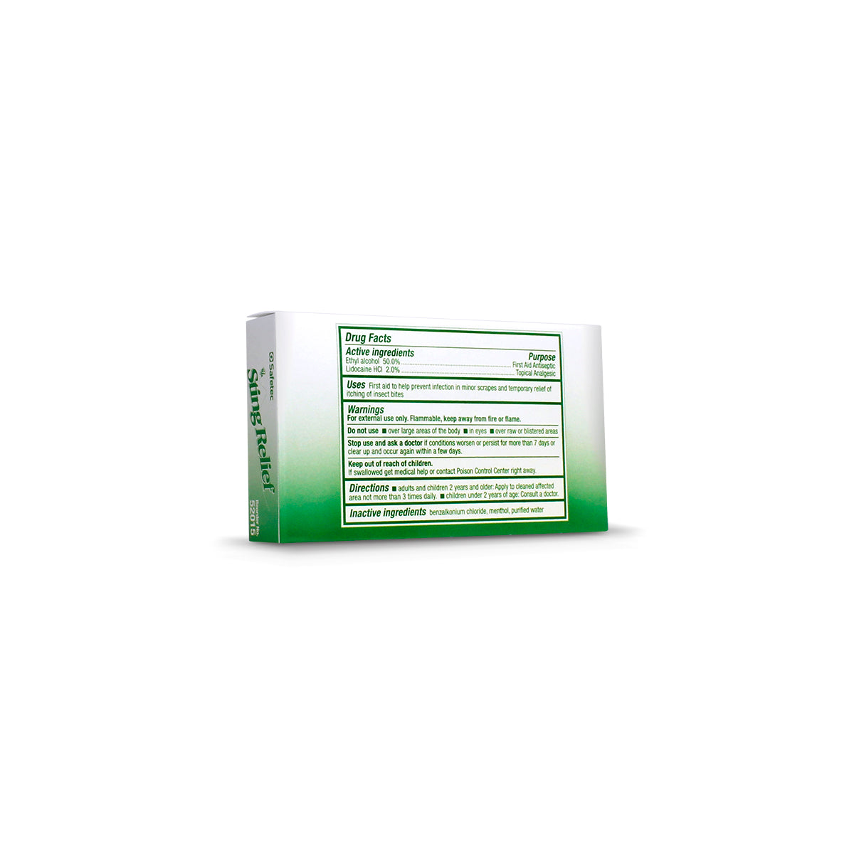 SafeTec - Sting Relief Wipes - 10ct.