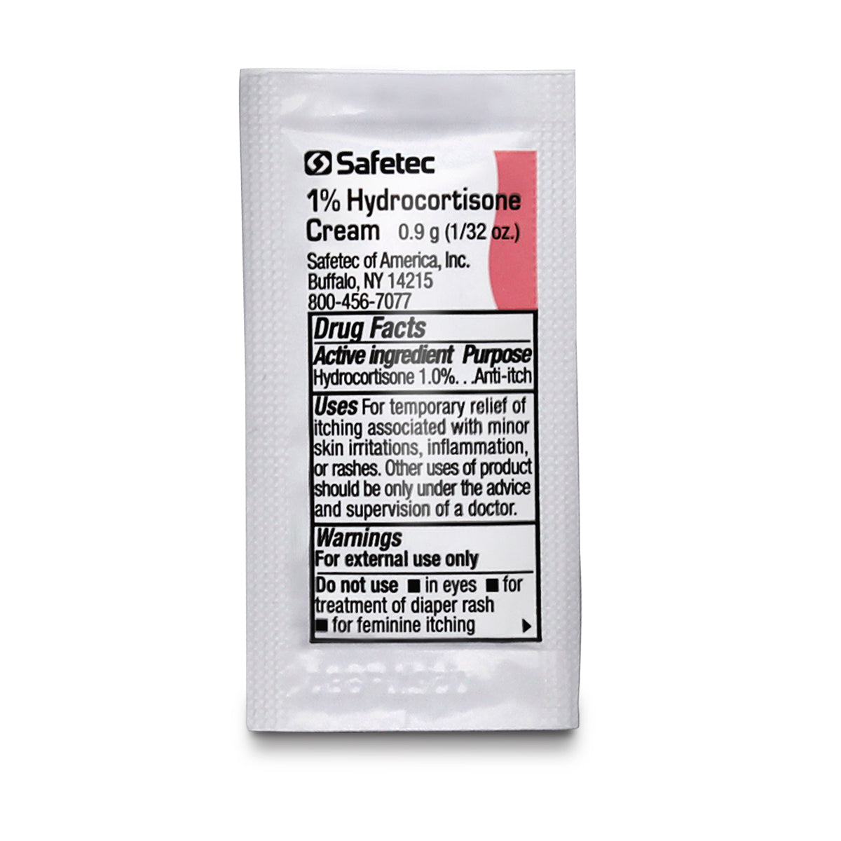 SafeTec - Hydrocortisone Cream (1%) - 0.9g Pouch