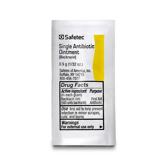 SafeTec - Single Antibiotic Ointment (Bacitracin)- .9g pouch