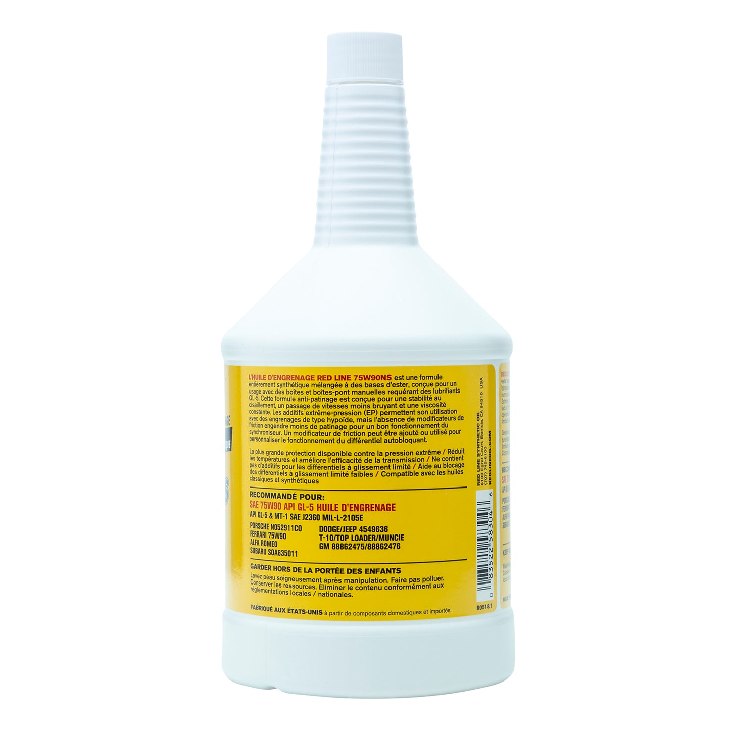 RedLine: 75W90NS GL-5 Gear Oil - quart