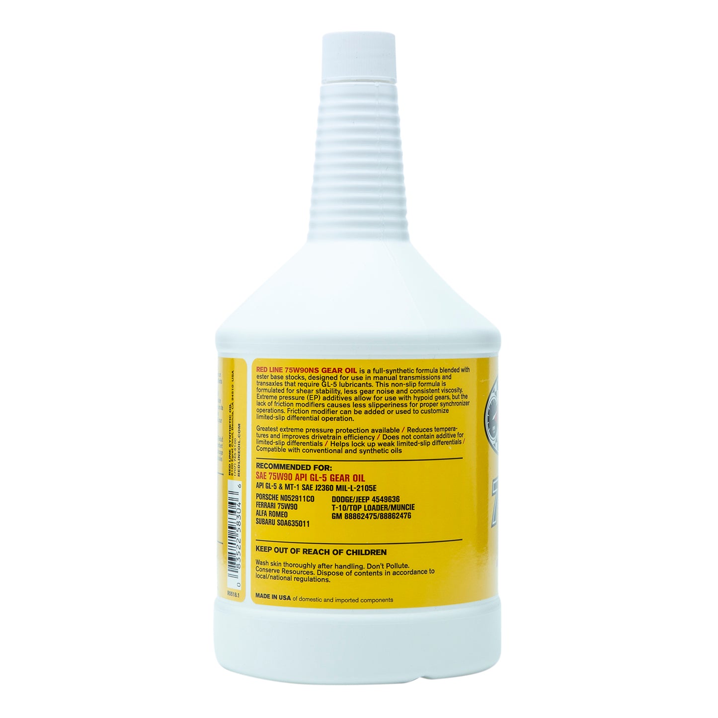RedLine: 75W90NS GL-5 Gear Oil - quart