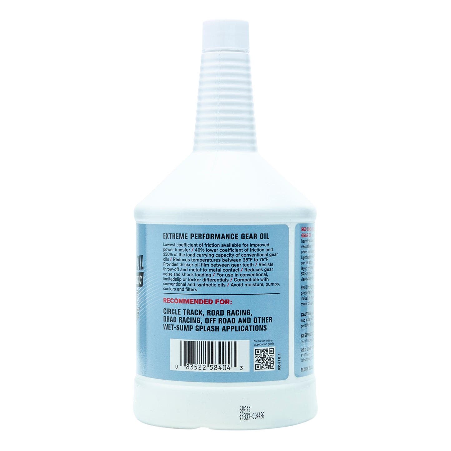 RedLine: Light Weight Shock Proof Gear Oil - quart