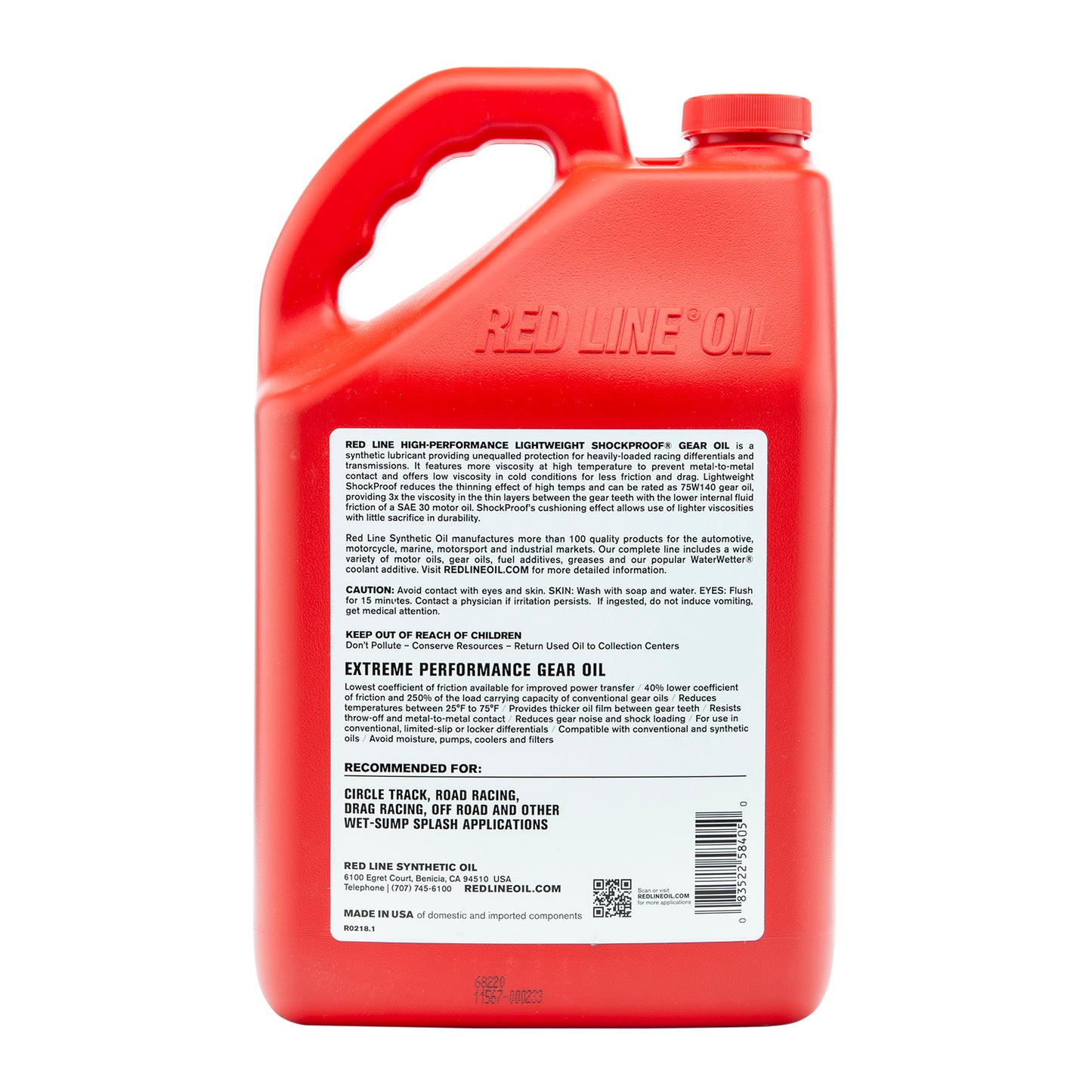 RedLine: Light Weight Shock Proof Gear Oil - gallon
