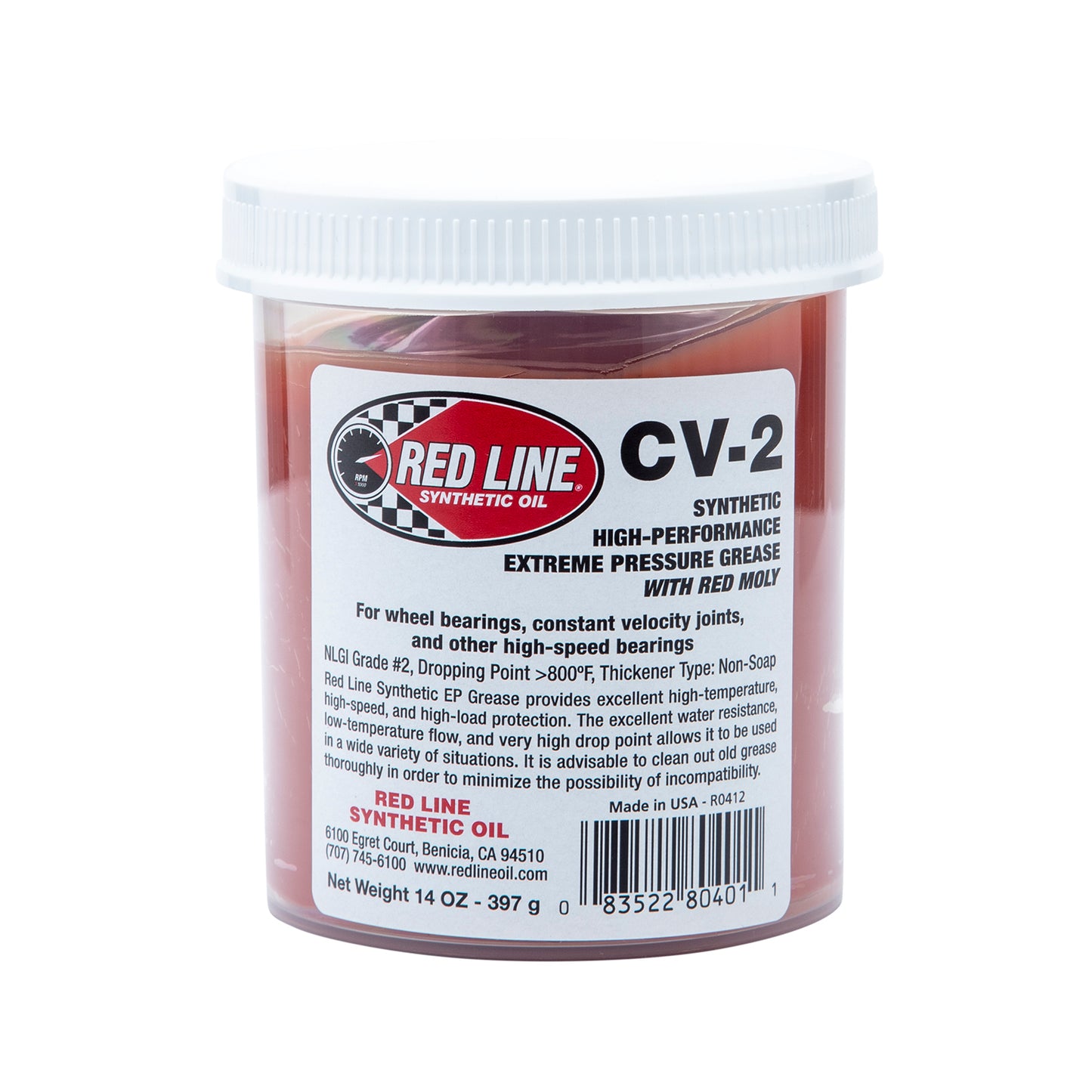 RedLine: CV-2 Grease with Moly - 14oz Jar