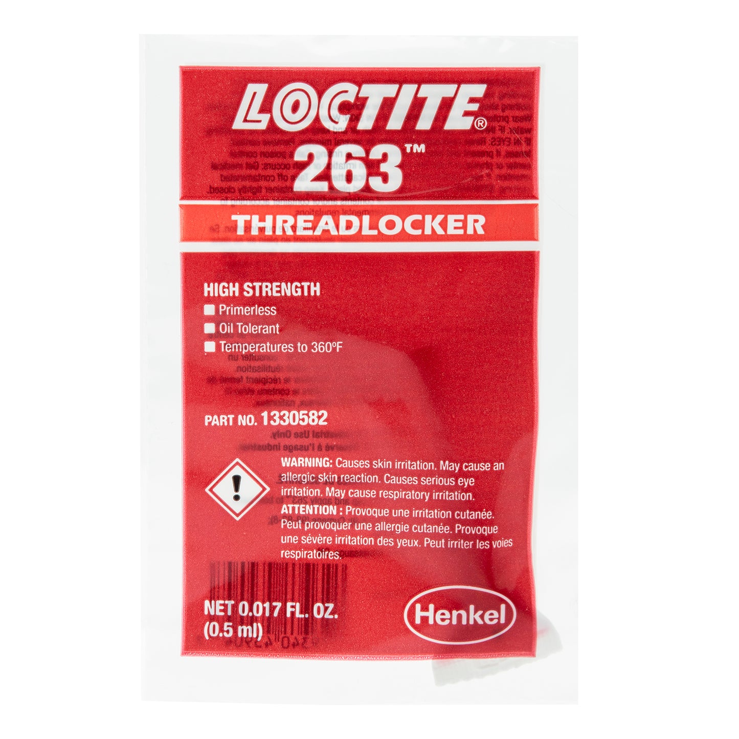 Loctite Threadlocker 263™ - Surface Insensitive Red - .5 ML