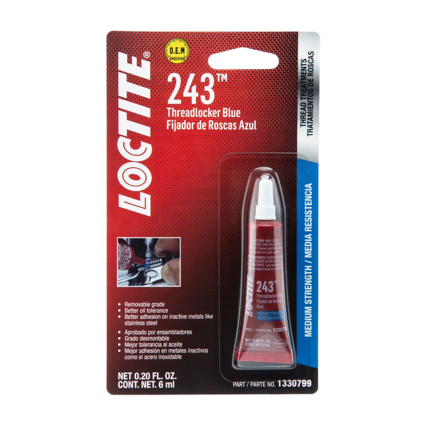 Loctite Threadlocker 243™ - Oil Resistant Blue - 6 ML