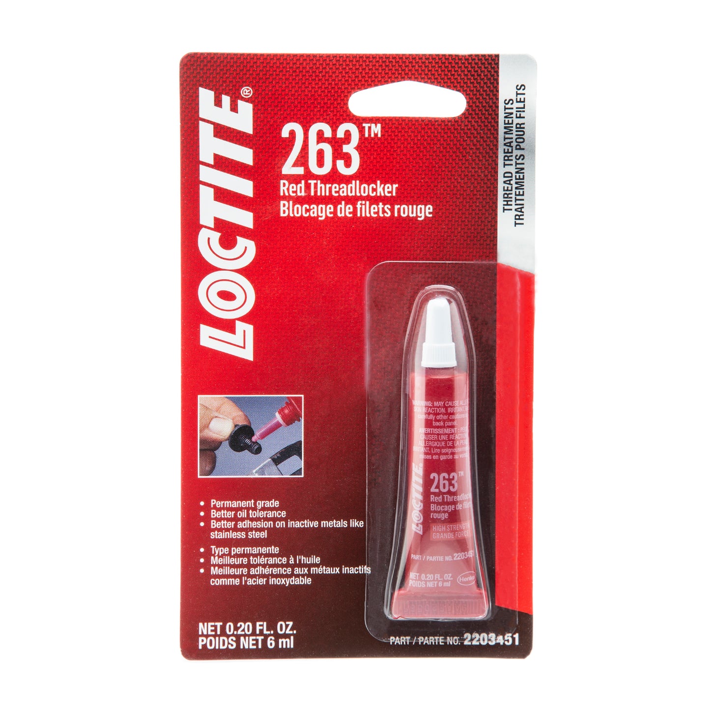 Loctite 263™ Threadlocker Red, Surface Insensitive - 6 ML