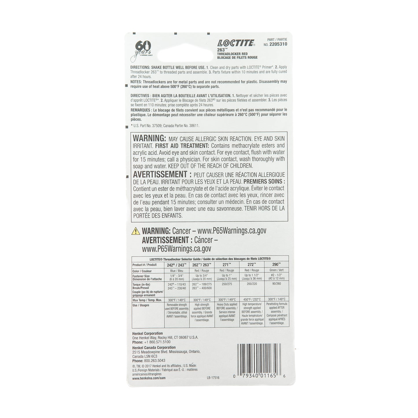 Loctite 263™ Threadlocker Red, Surface Insensitive - 36 ML