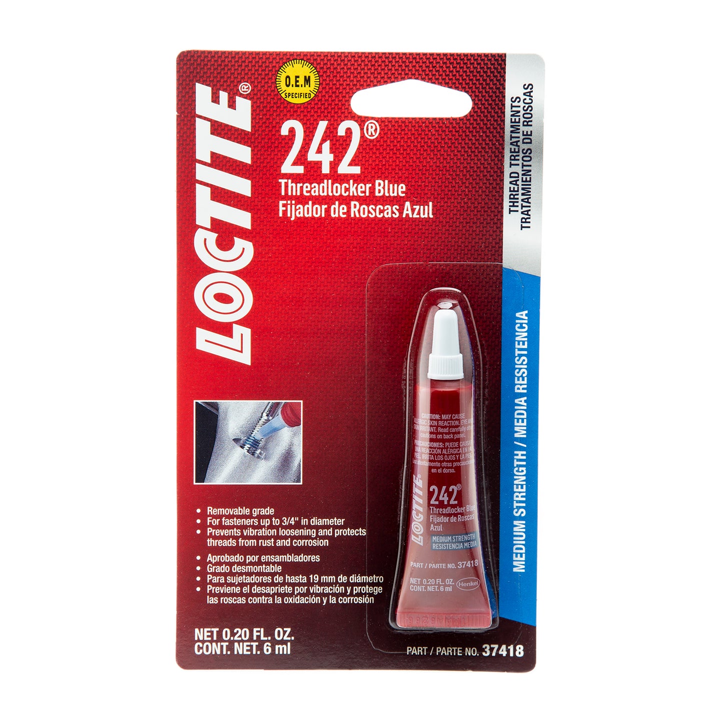 Loctite Threadlocker 242® - Medium Strength/Blue - 6 ML