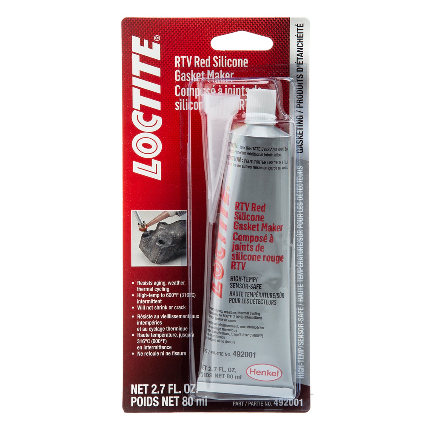 Loctite 596 RTV Red Silicone - Sensor-Safe/Hi-Temp - 80 ML