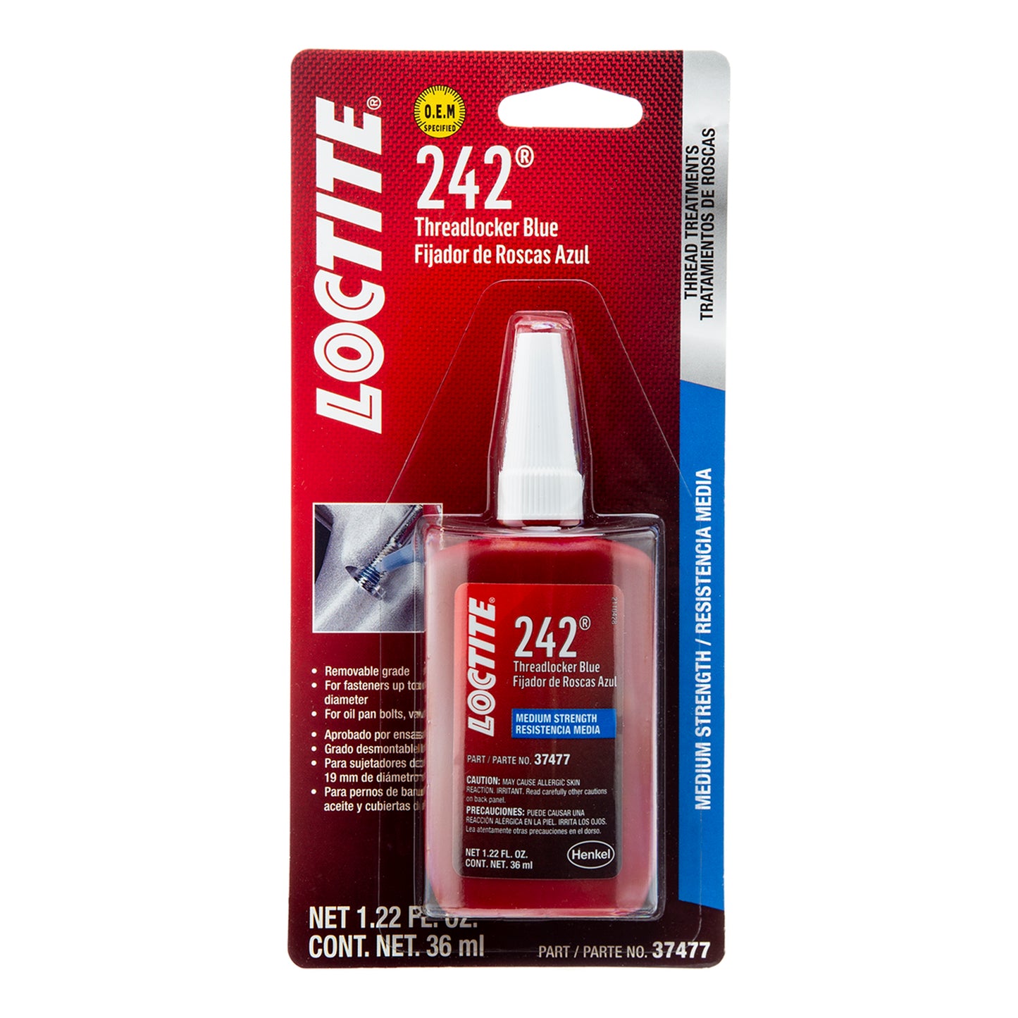 Loctite Threadlocker 242® - Medium Strength/Blue - 36 ML